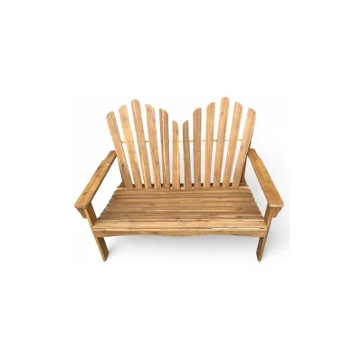 2-Sitzer Adirondack-Gartenbank aus Akazienholz, ca. 125 x 80 x 94 cm – Dunkelbraun