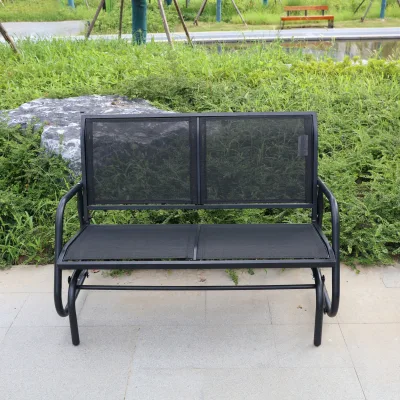 2-Sitzer Garten Schaukelbank, ca. 120 x 70 x 83 cm - Schwarz