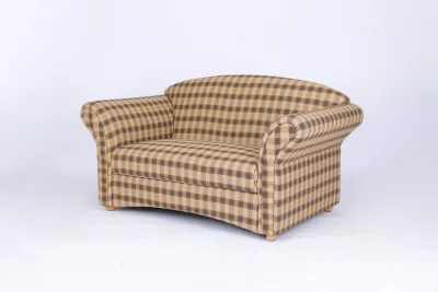 2-Sitzer Sofa Loretta, ca. 153 x 83 x 85 cm – Kariert & Braun