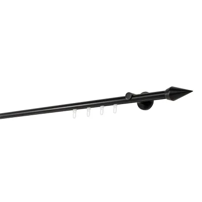 20mm,1-läufig,Profil,Wandträger 6,5cm,Endstück point Farbe: Schwarz, Größe: 220cm