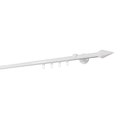 20mm,1-läufig,Profil,Wandträger 6,5cm,Endstück point Farbe: Weiß, Größe: 320cm