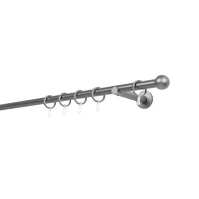 20mm,1-läufig,Rohr,Wandträger 12cm,Endstück ball Farbe: Anthrazit, Größe: 120cm