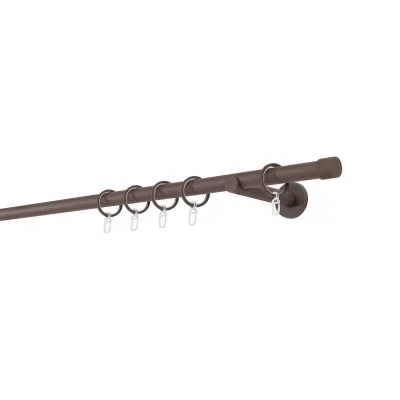 20mm,1-läufig,Rohr,Wandträger 12cm,Endstück cap Farbe: Rost, Größe: 350cm