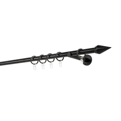 20mm,1-läufig,Rohr,Wandträger 12cm,Endstück point Farbe: Schwarz, Größe: 310cm
