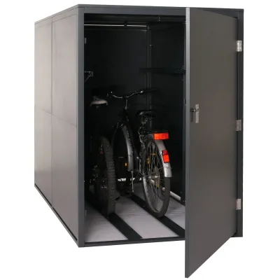 2er-Fahrradgarage MCW-L56c, Gerätehaus Fahrradbox mit Ablage, abschließbar Metall 160x113x209cm ~ anthrazit