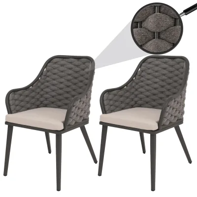 MCW Gartenstuhl Anthrazit, Beige 59x84x63 cm