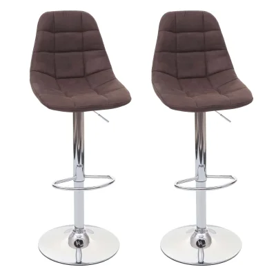 2er-Set Barhocker MCW-A67, Barstuhl Tresenhocker, MVG-zertifiziert ~ vintage dunkelbraun, Textil