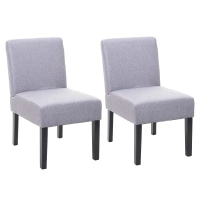 2er-Set Esszimmerstuhl MCW-F61, Stuhl Lounge-Stuhl, Stoff/Textil ~ grau