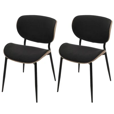 2er-Set Esszimmerstuhl MCW-O45, Bugholz Stoff (370g/m²) MVG-zertifiziert ~ natur, dunkelgrau