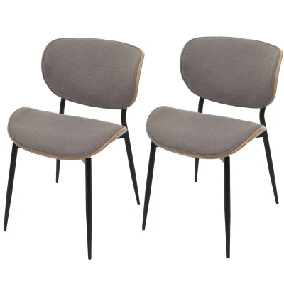 2er-Set Esszimmerstuhl MCW-O45, Bugholz Stoff (370g/m²) MVG-zertifiziert ~ natur, hellgrau