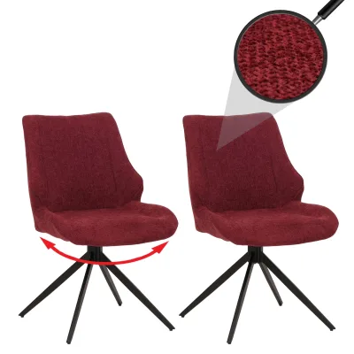 MCW Esszimmerstuhl Schwarz, Bordeaux 55x88x62 cm