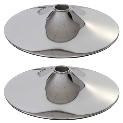 2er-Set Fußplatte Fuß Fußteller für Barhocker Loungesessel, chromoptik ~ Ø 45cm