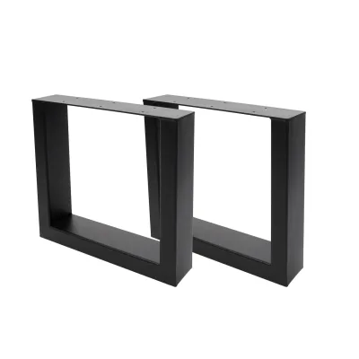 2er-Set Tischbein MCW-H33, für Couchtisch Sitzbank Tischgestell Tischkufe, Industrial 37x40cm ~ schwarz