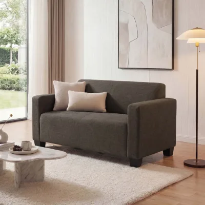 2er Sofa Couch Moncalieri Loungesofa Stoff/Textil ~ braun