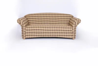3-Sitzer Sofa Loretta, ca. 204 x 83 x 85 cm – Kariert & Braun
