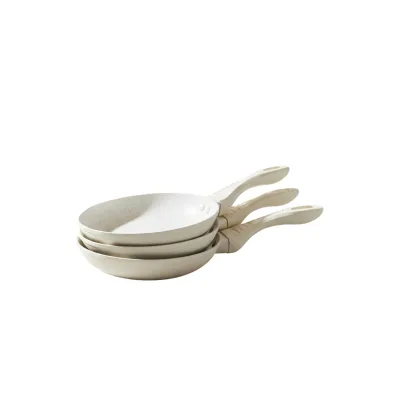 3 teiliges Pfannenset mit Antihaft-Marmorbeschichtung - ø20/24/28 cm, Induktionsgeeignet
