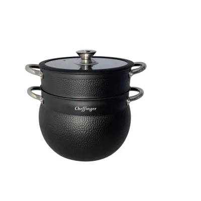 3 tlg Kuskus Topf 8L Dampfgarer COUSCOUS Ø24cm Dampfkocher Gemüse