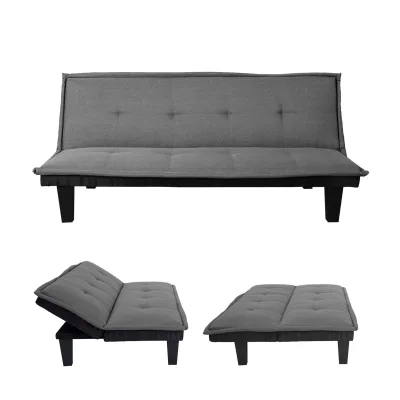 3er-Sofa MCW-C87, Couch Schlafsofa Gästebett Bettsofa Klappsofa, Schlaffunktion 170x100cm ~ Textil, dunkelgrau