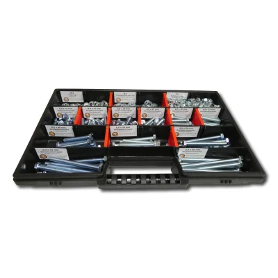 480 tlg Sechskantschrauben Sortiment mit Muttern Unterlegscheiben Federringen M6 // 12mm-80mm  Schrauben Set