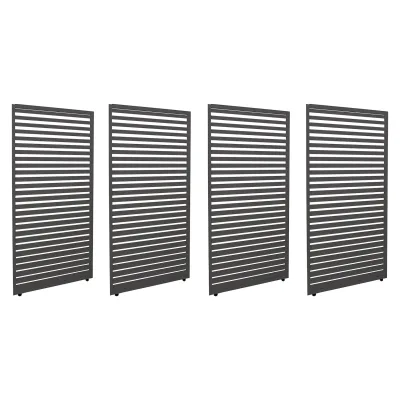 4er-Set Aluminium Paneele für Pergola MCW-L46, Terrassenüberdachung, Lamellenpaneel Modul, 204x369cm ~ anthrazit