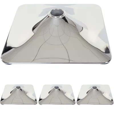 4er-Set Fußplatte Fuß Fußteller für Barhocker Drehstuhl Barstuhl Loungesessel, rechteckig chrom Ø 37,5cm
