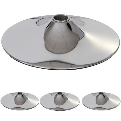 4er-Set Fußplatte Fuß Fußteller für Barhocker Loungesessel, chromoptik ~ Ø 45cm