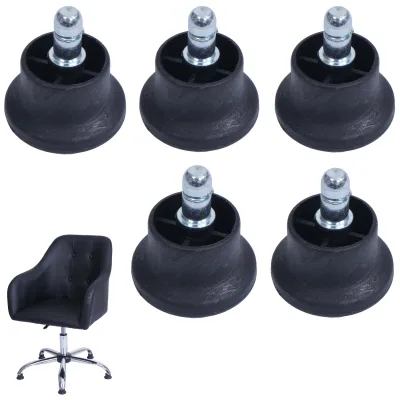 5er-Set Bodengleiter MCW-K72 statt Rollen - fester Stand für Bürostuhl/Esszimmerstuhl, Fußgleiter, Ø 11mm schwarz