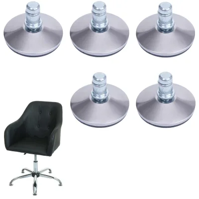 5er-Set Bodengleiter MCW-K73 statt Rollen - fester Stand für Bürostuhl/Esszimmerstuhl, Fußgleiter, Ø 11mm ~ silber
