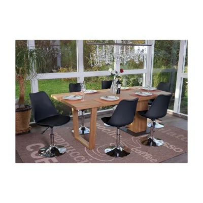 6er-Set Drehstuhl Vaasa T501, Stuhl Küchenstuhl, höhenverstellbar, Kunstleder ~ schwarz