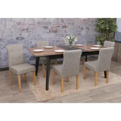 6er-Set Esszimmerstuhl MCW-E58, Stuhl Essstühle ~ Stoff/Textil grau, helle Beine