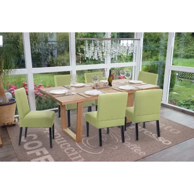 6er-Set Esszimmerstuhl MCW-F61, Stuhl Lounge-Stuhl, Stoff/Textil ~ grün