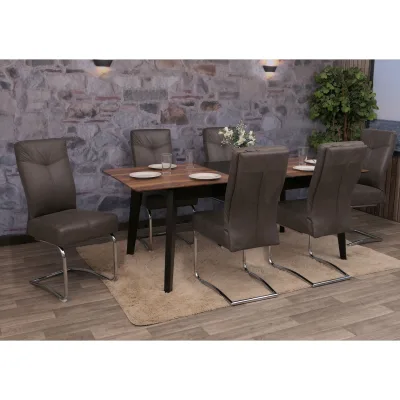 6er-Set Esszimmerstuhl MCW-G56, Küchenstuhl Freischwinger Stuhl, Textil Wildleder-Optik ~ grau