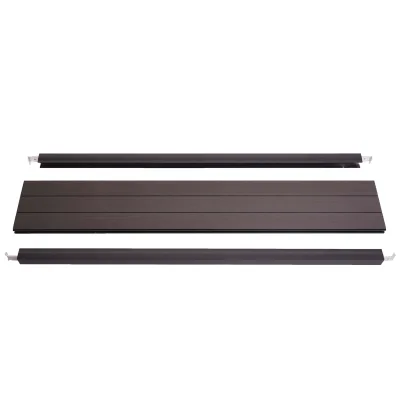 Abschluss-Set für WPC-Sichtschutz Savoie, Abschlussprofil Windschutz, Alu-Pfosten ~ 90cm, anthrazit