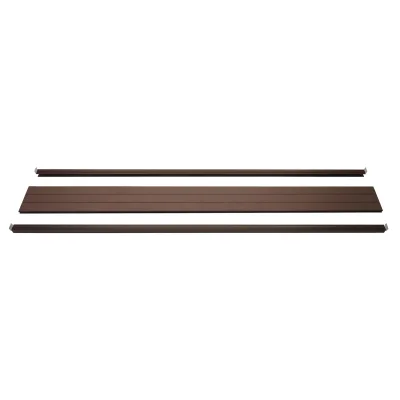 Abschluss-Set für WPC-Sichtschutz Savoie, Abschlussprofil Windschutz, WPC-Pfosten ~ 180cm, braun