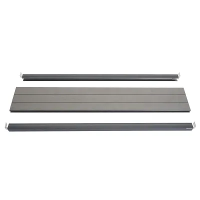 Abschluss-Set für WPC-Sichtschutz Savoie, Abschlussprofil Windschutz, WPC-Pfosten ~ 90cm, grau