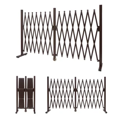 Absperrgitter MCW-B34, Zaun Schutzgitter Scherengitter Trenngitter, Alu ausziehbar braun ~ Höhe 103cm, Breite 52-400cm