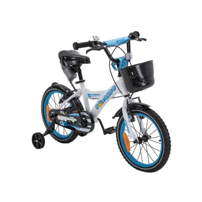 Actionbikes Kinderfahrrad Donaldo 16 Zoll, V-Brake-Bremsen, höhenverstellbar, Stützräder, Korb