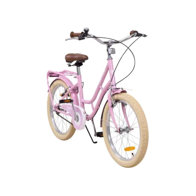 Actionbikes Kinderfahrrad Retrostar 20 Zoll, Rosa, Fahrradständer, Gepäckträger, Sattel gefedert (Rosa)