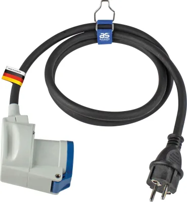 Adapterleitung 1,5 m Schukostecker auf CEE Kupplung, Außenbereich IP44