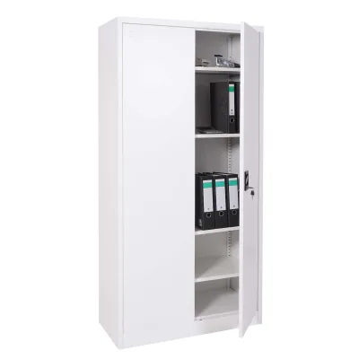 Aktenschrank MCW-H17, Stahlschrank Büroschrank Schrank, 2 Türen abschließbar Metall ~ 185x90x40cm weiß