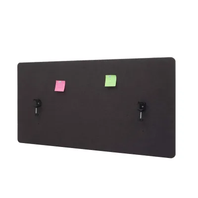 Akustik-Tischtrennwand MCW-G75, Büro-Sichtschutz Schreibtisch Pinnwand, doppelwandig Stoff/Textil ~ 60x120cm braun-grau