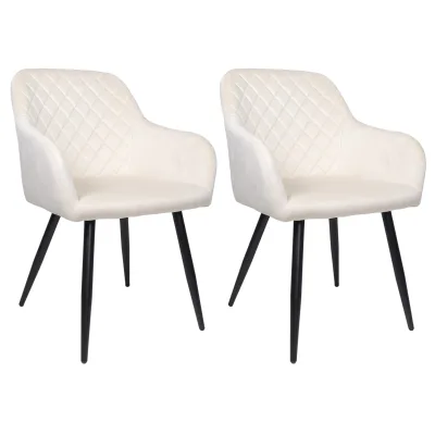 ALBATROS Esszimmerstühle 2er Set SALO, Beige - Modern und Stilvoll, bequemer Polsterstuhl - Eleganter Küchenstuhl, Stuhl Esszimmer oder Esstisch Stuhl im Retro-Look