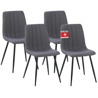 Albatros Esszimmerstühle 4er Set GARDA anthrazit - Komfortabler Polsterstuhl für Modernes und Stilvolles Design am Esstisch - Küchenstuhl oder Stuhl Esszimmer, hohe Belastbarkeit bis 110kg