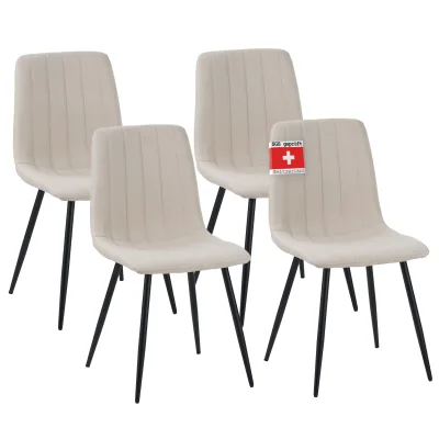 Albatros Esszimmerstühle 4er Set GARDA beige - Komfortabler Polsterstuhl für Modernes und Stilvolles Design am Esstisch - Küchenstuhl oder Stuhl Esszimmer mit hoher Belastbarkeit bis 110kg