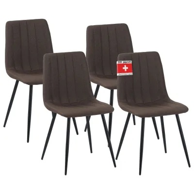 Albatros Esszimmerstühle 4er Set GARDA braun - Komfortabler Polsterstuhl für Modernes und Stilvolles Design am Esstisch - Küchenstuhl oder Stuhl Esszimmer mit hoher Belastbarkeit bis 110kg