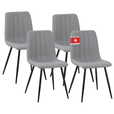 Albatros Esszimmerstühle 4er Set GARDA grau - Komfortabler Polsterstuhl für Modernes und Stilvolles Design am Esstisch - Küchenstuhl oder Stuhl Esszimmer mit hoher Belastbarkeit bis 110kg