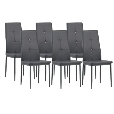 Albatros Esszimmerstühle DIAMOND 6er Set, Grau - Edler Diamant-Look, Polsterstuhl mit Kunstleder-Bezug, Modernes Stilvolles Design am Esstisch Küchenstuhl oder hoher Belastbarkeit Esszimmer