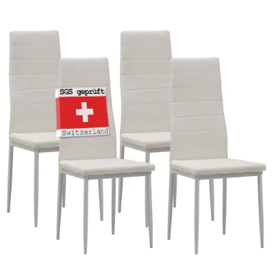Albatros Esszimmerstühle MILANO 4er Set, Weiss - Polsterstuhl mit Kunstleder-Bezug, Modernes Stilvolles Design am Esstisch-Küchenstuhl oder Stuhl Esszimmer mit hoher Belastbarkeit bis 110kg