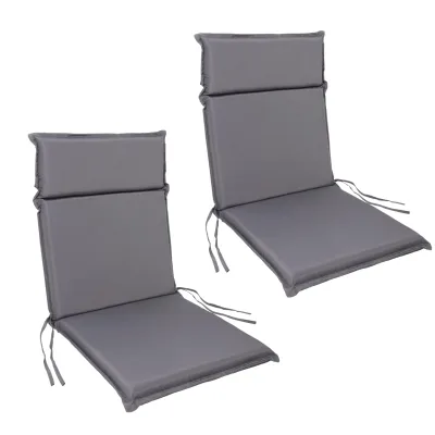 Albatros Gartenstuhl Sitzauflage 2er Set Gartenstuhlauflagen Sitzpolster Sitzkissen Outdoor Anthrazit 99x45cm, Hochlehner Auflage UV Beständig wasserabweisend geeignet für Klappstühle und Stapelstühle