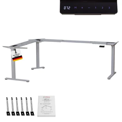 Albatros LIFT L7S Gestell für Eckschreibtisch Höhenverstellbar Elektrisch silber - Winkelschreibtisch Memoryfunktion- Schreibtischgestell Höhenverstellbar und Stufenlos